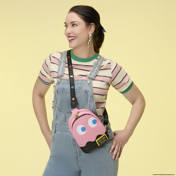 Pac-Man Pinky Ghost Glow Sling Crossbody Bag LFlifestyle1 view 2